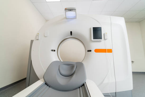 istock Large diagnostic healthcare device. Computer hospital scanning technologies. 2160704824