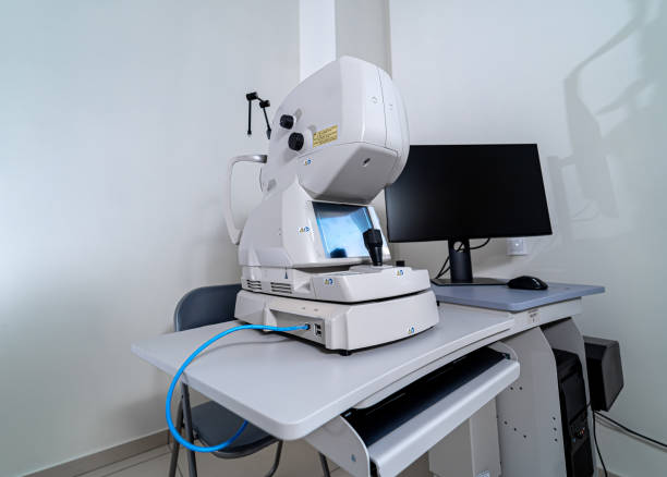 istock Scientific high-tech equipment. Modern hospital laboratory device. 2160705541