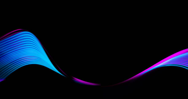 istock Abstract technology banner design. Digital neon lines on black background. 2160713454
