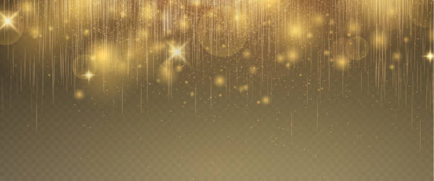 istock Christmas glowing bokeh confetti light and glitter texture overlay for your design. Festive sparkling gold dust. Holiday powder dust for cards, invitations, banners, advertising. 2160714674