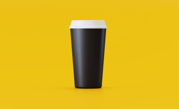 istock Insulated Black Coffee Cup On Yellow  Background 2160715272