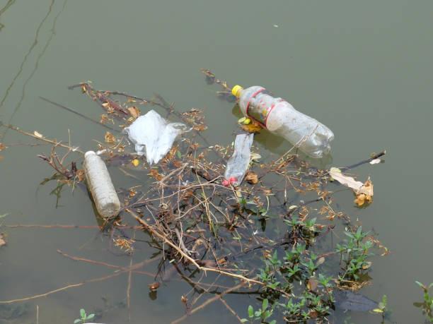 istock Debris in rivers pollutes waterways, causing polluted water. 2160720219