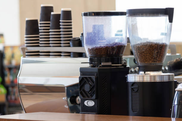 istock A coffee shop with a coffee grinder and a few cups 2160722264