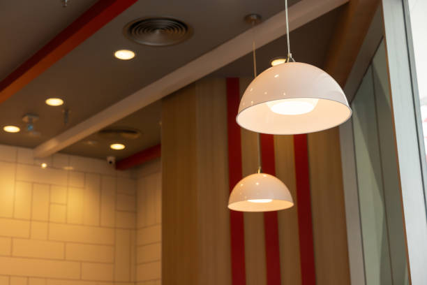 istock The room is lit by two white light fixtures 2160722468