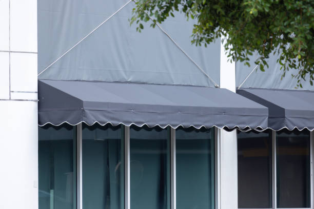 istock A large building with a black awning over a window 2160722990