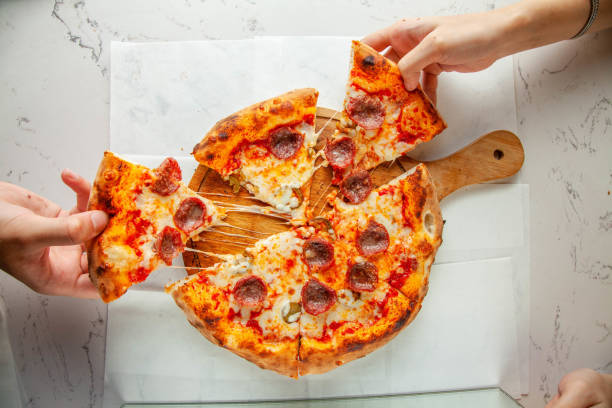 istock Naples authentic brick oven pizza, pepperoni flavour. 2160723985