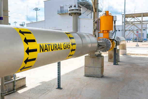 istock Above ground type regulator valve installed on natural gas pipeline 2160725253