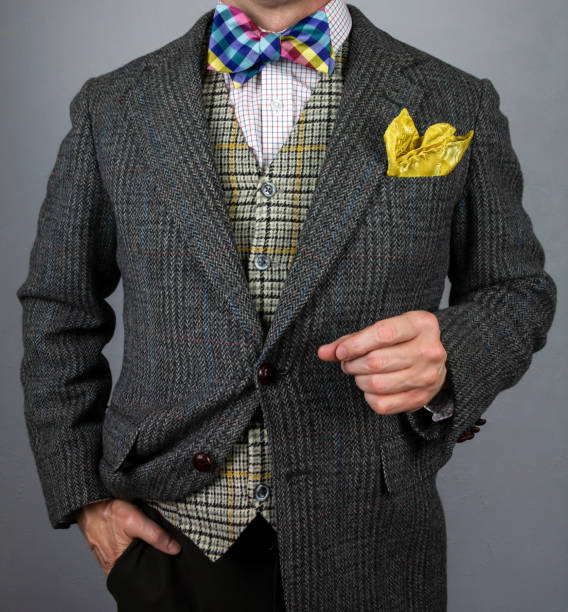 Gentleman in Tweed Suit and Colorful Bowtie