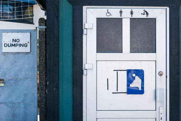 View of public toilets in the centre of Llandudno, North Wales, UK.  There are no people in the photograph