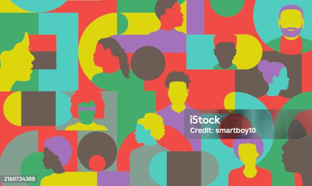 Community Pattern Theme Geometric Pattern With Black Community Stock Illustration - Download ...