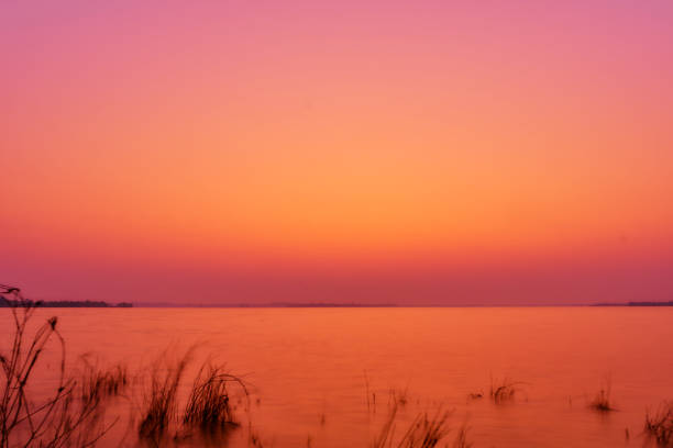 River at sunset landscape, Nature sunset beautiful