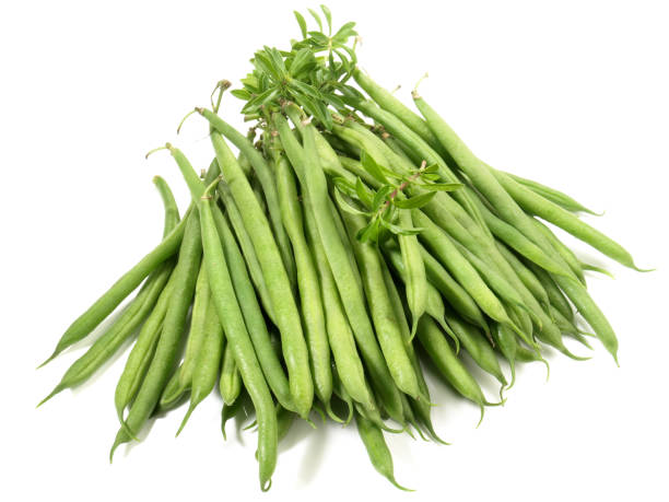 istock Green Beans with Savory on white Background 2160738358