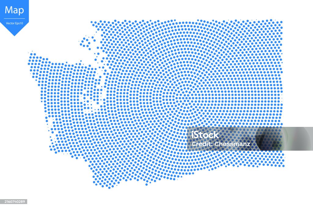Washington Driving Abstract Abstract Graphic Washington Map From Point Blue On A White Background ...