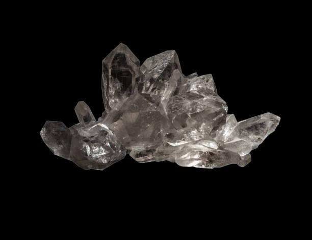 istock quartz mineral on black, isolated 2160742495