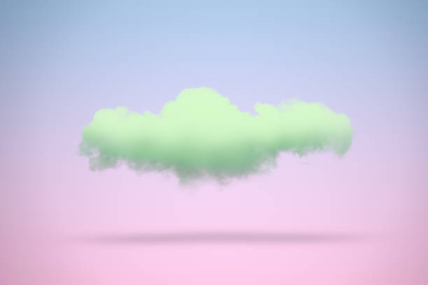 Abstract image of green cloud on pastel background.