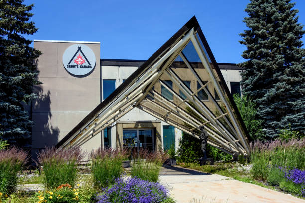 Ottawa, Canada - June 28, 2024: Scouts Canada national headquarters on Baseline Rd. Scouts Canada is a Canadian Scouting association that provides programs for young people, between the ages of 5 and 26. Their goal it to help develop well rounded youth, better prepared for success in the world.