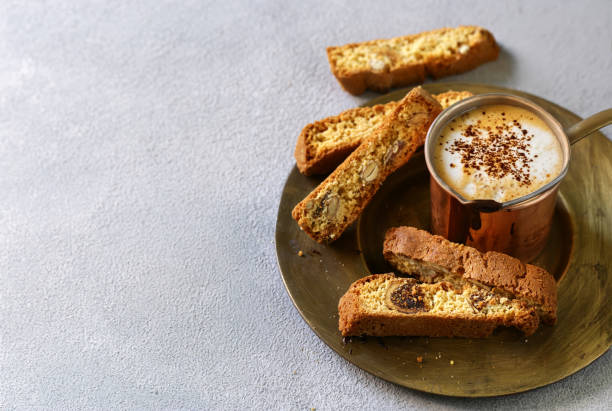 istock Italian biscotti cantucci cookies with latte coffee 2160751086