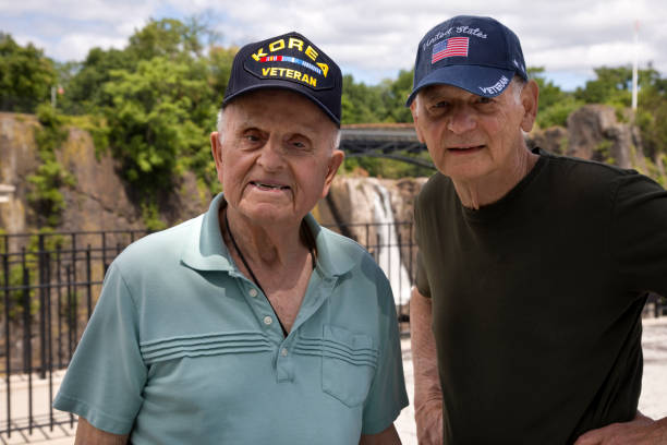 istock U.S veterans at waterfall at a National Historical Park 2160757719