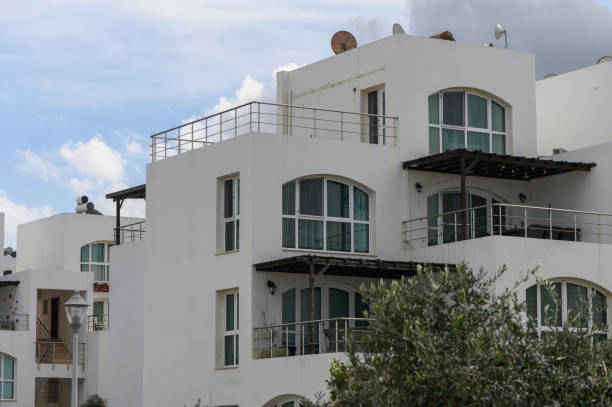 istock residential complex with white Mediterranean style villas 2 2160759635