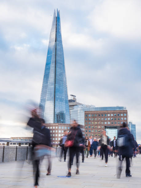 istock London Bridge commuters walking across Thames below The Shard 2160761493