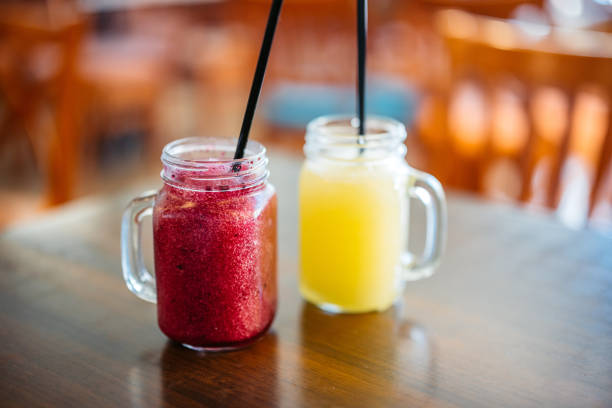 istock Refreshing Fruity Slushies In A Jar On The Table 2160766894