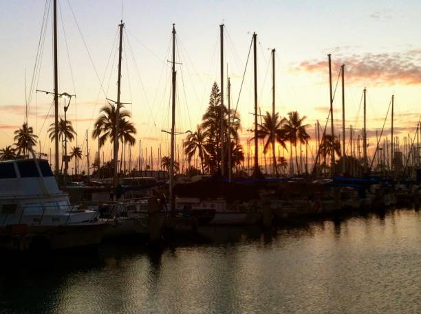 istock Sunset at the Hawaiian Marina 2160767016