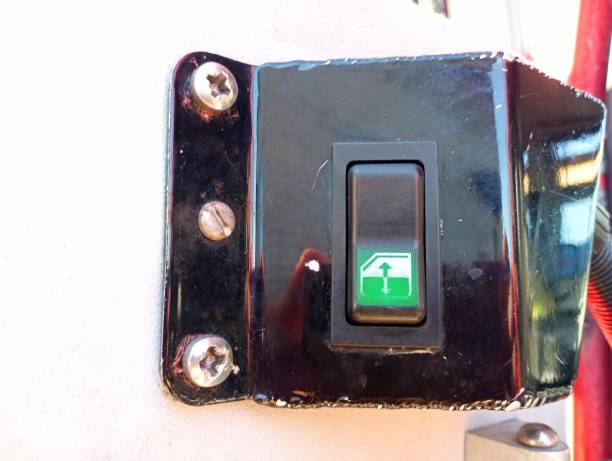 istock Side window lift button on the truck door. 2160768929