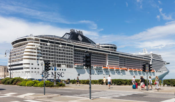Trieste, Italy - June 26th, 2024: MSC Splendida cruise ship docked on Trieste Port