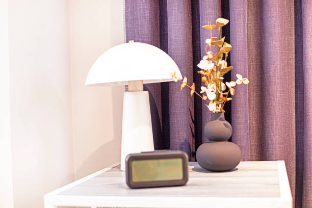 istock modern interior with table lamp and vase in the interior 2160796507