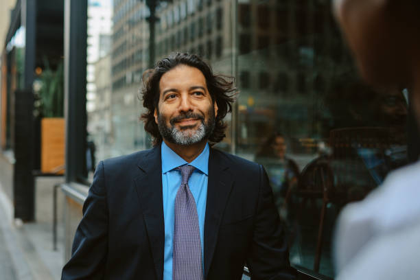 Business people after hours in LA Financial District