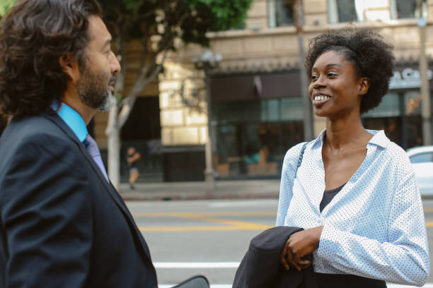 istock Business people after hours in LA Financial District 2160798321