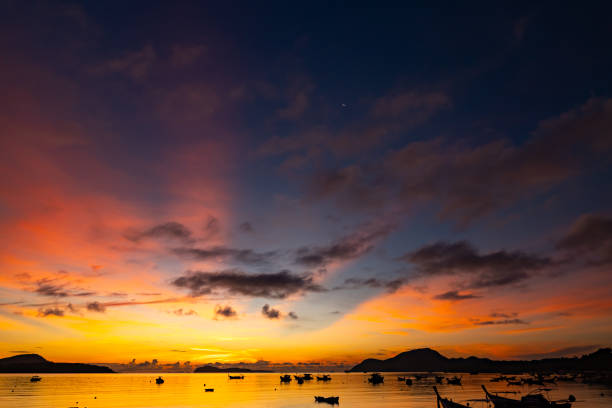 istock Nature landscape beautiful Light Sunset or sunrise over sea,Colorful clouds dramatic sky seascape,Amazing clouds and waves in sunset sky background 2160806507