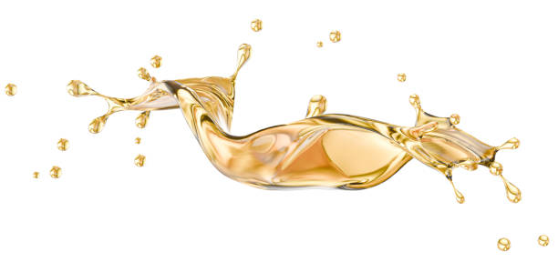 oil splash isolated on a white background. Clipping path. 3d render.