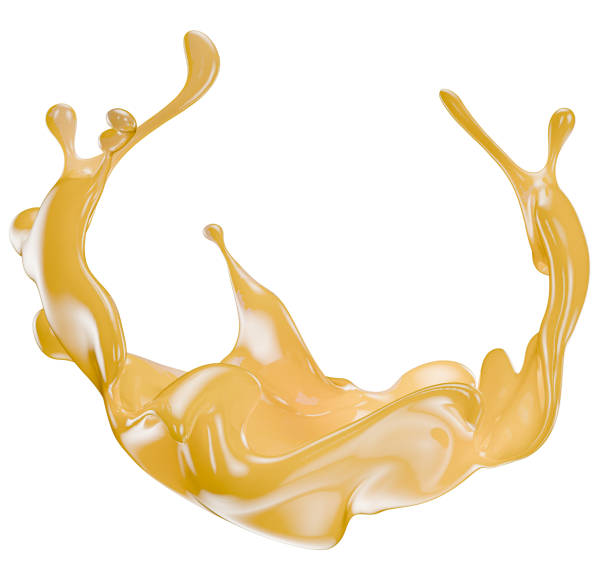 istock yellow juice splash isolated on a white background. Clipping path. 3d render 2160808482