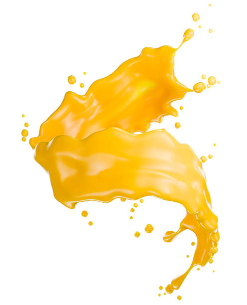 istock orange juice splash isolated on a white background. Clipping path. 3d render 2160808737