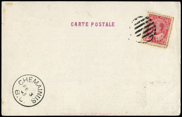 a vintage blank postcard sent from Chemainus, Canada in 1900s,  ready for any usage of  historic events background related to mail delievery description.