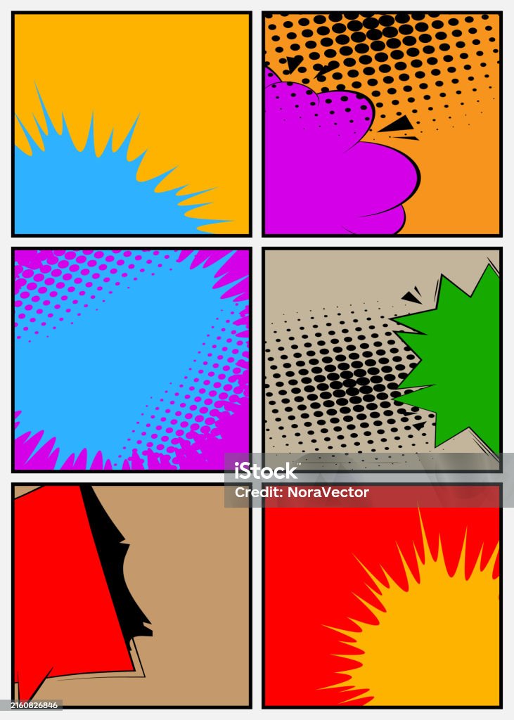 Simple Comics Design Background Super Cartoon Abstract Background Comic Book Page Layout Backdrop Retro ...