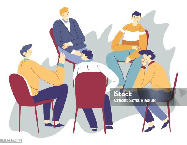 Talking Problem Homepathy Session Or Group Therapy People Talking Problems Stock Illustration ...
