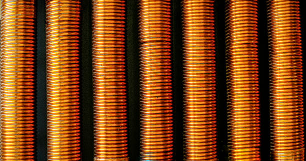 Copper coil rod used as an electrical conductor
