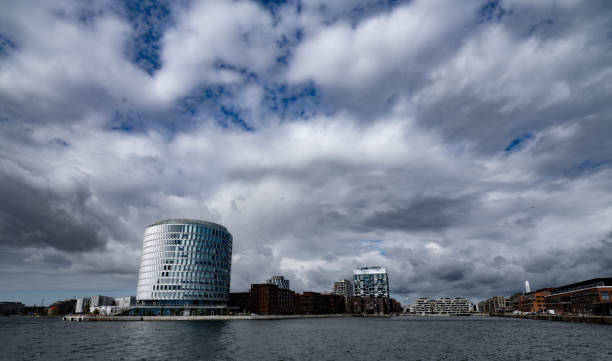 Copenhagen, Denmark - July 5, 2024: Nordhavn - Copenhagen Northern Harbour - used to be Copenhagen Free Port. Now it is being developed as a new district for residents and offices