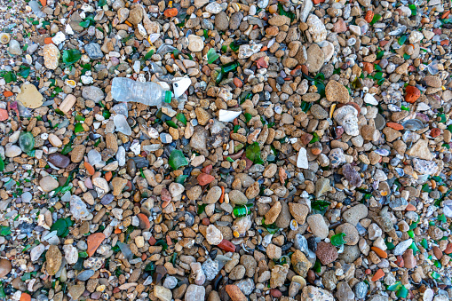 Micro Garbage Microplastics On Sand Beach Micro Plastics Garbage Tiny Trash Pieces ...