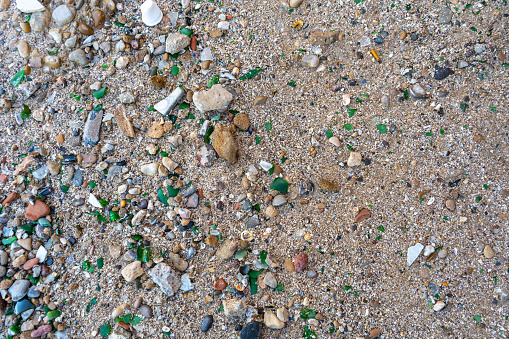Micro Garbage Microplastics On Sand Beach Micro Plastics Garbage Tiny Trash Pieces ...