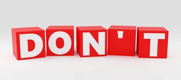 istock Luxury red inscription do not on grey podium, soft light, smooth background, 3d rendering 2160842219