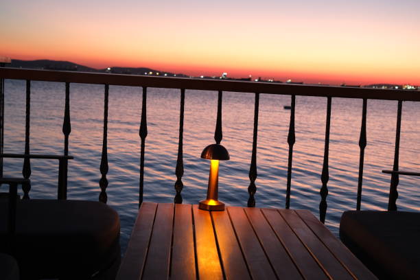 istock A cafe on the beach at sunset 2160844569