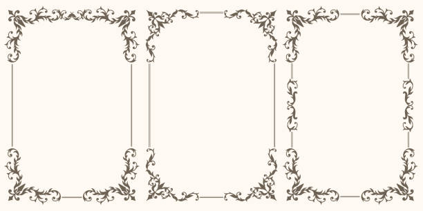 Set of decorative frames Vintage frames for certificate, wedding invitation, letterhead, menu.