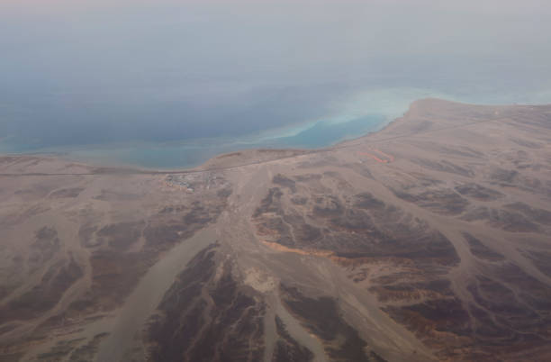 Aerial View Sinai Peninsula desert in Egypt