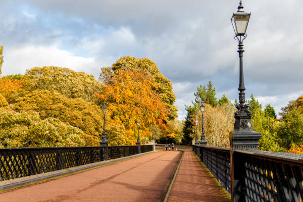 Bridge spans pond in Roger Williams Park in Providence, Rhode Island