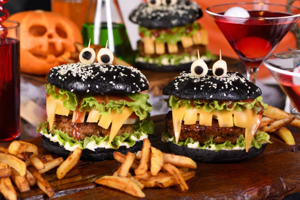 istock Halloween Monster black burger 2160855317