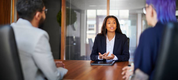 istock job search candidate making a great impression in her interview 2160857857