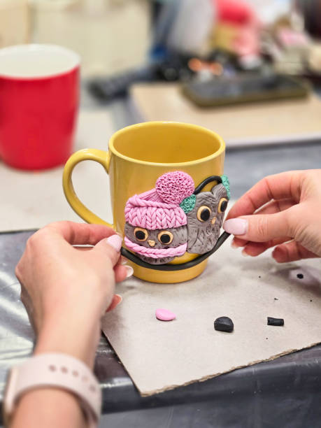 ceramic mug made of polymer clay